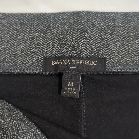Banana Republic Herringbone Side Zip Pants, Color Black Gray Size M - Picture 13 of 14